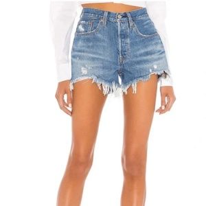 Levi’s 501 High Rise Cut Off Denim Shorts